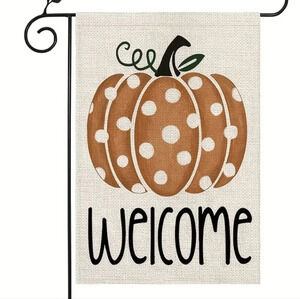 New Welcome garden flag, fall harvest, pumpkins